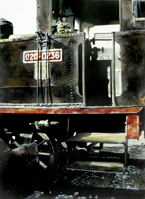 tren negro 38x55 oleo sobre tela