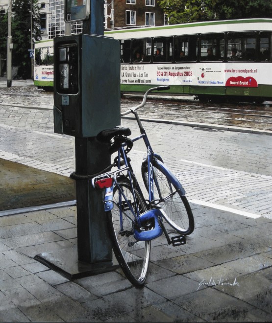 Paisaje urbano Amsterdam - Oleo sobre tela 